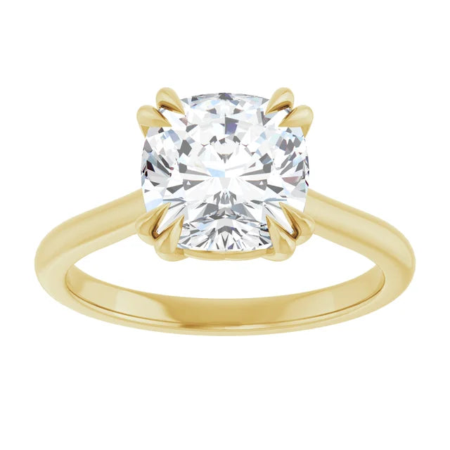3 CT Double Claw Cushion Cut lab grown diamond engagement Ring for Women