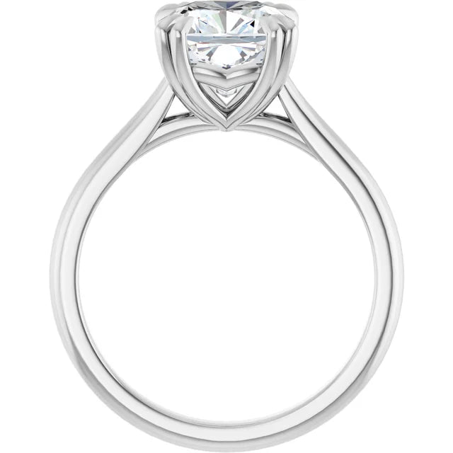 3 CT Double Claw Cushion Cut lab grown diamond engagement Ring for Women in Platinum