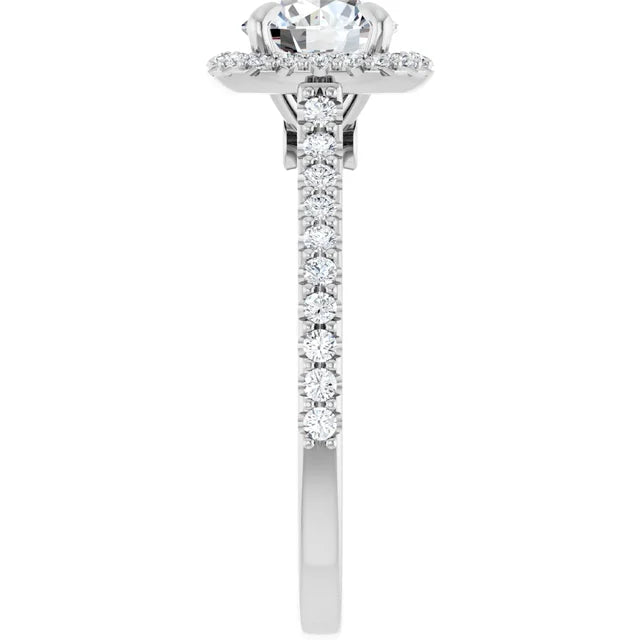 Hola Style 1 1/4 Lab Grown Diamond engagement Ring 14K White Gold Showing Shanks