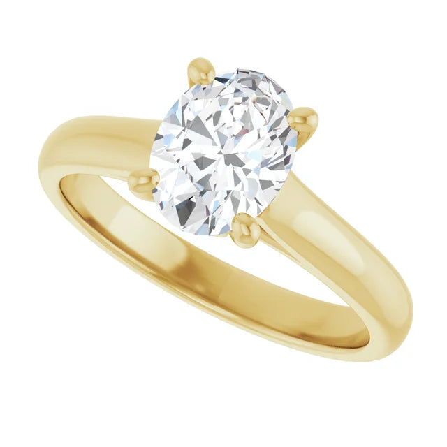 Charming 1 CT Lab-Created Oval Diamond Engagement Ring