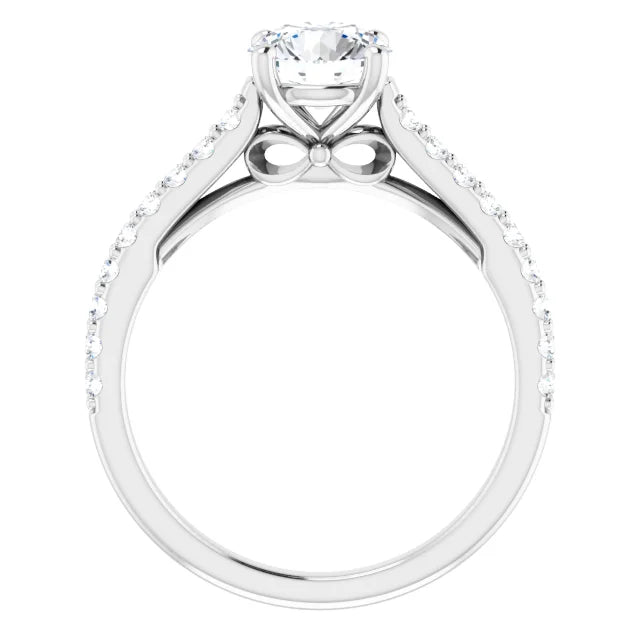 Infinity inspired Solitaire Lab Grown Diamond Engagement Ring white Gold