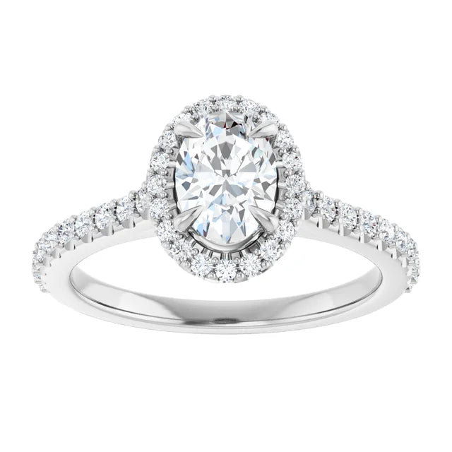 Charming Timeless Halo Oval Diamond Engagement Ring (1 1/3 CTW)