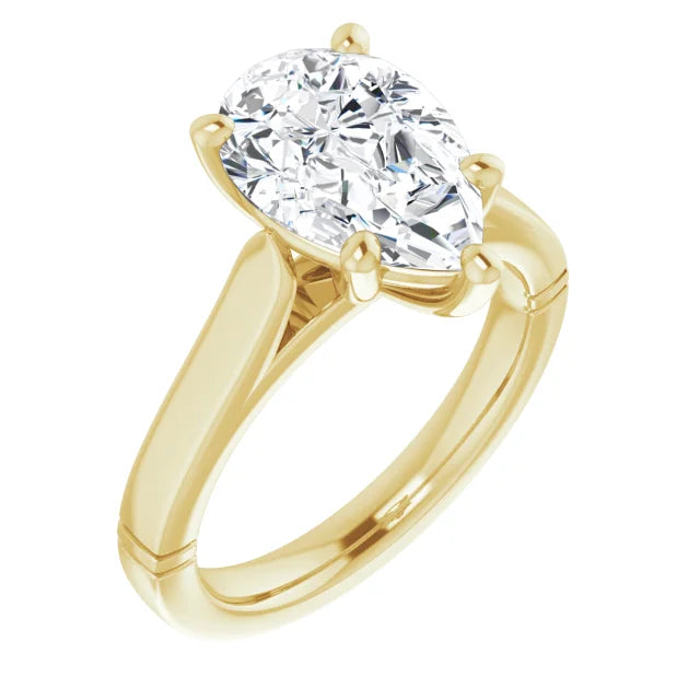 5 prong vintage Pear Shape Diamond Engagement Ring for Women