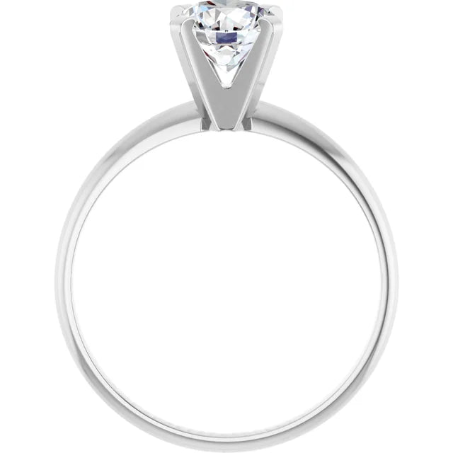 1 CT Light weight Solitaire round Diamond Engagement Ring in white gold showing under gallery