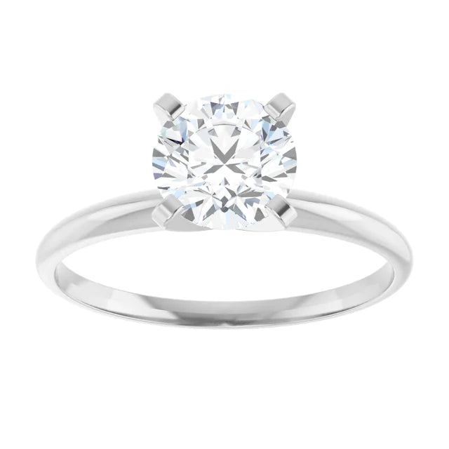 1 CT Light weight Solitaire round Diamond Engagement Ring in platinum