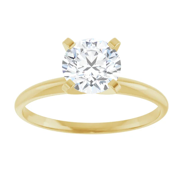 1 CT Light weight Solitaire round Diamond Engagement Ring