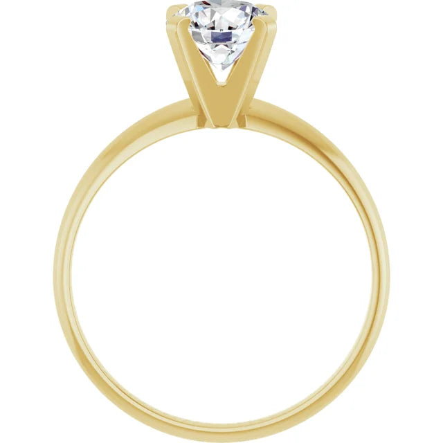 1 CT Light weight Solitaire round Diamond Engagement Ring in Yellow gold showing under gallery