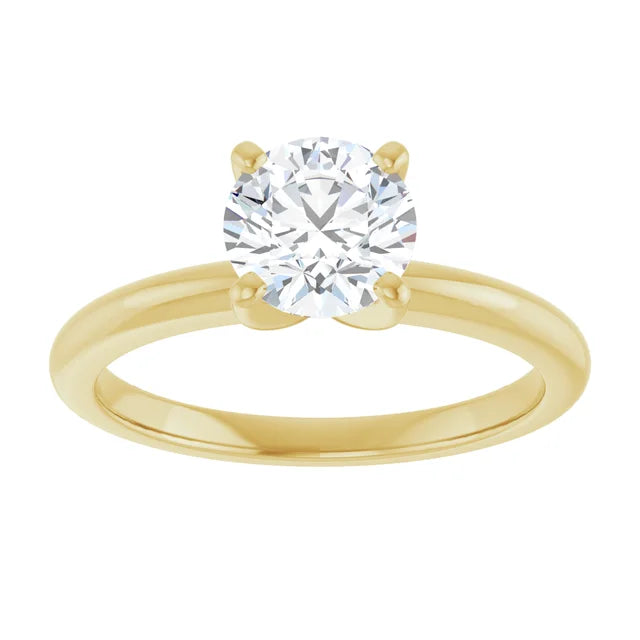 1 CT round solitaire diamond engagement ring showing center stone