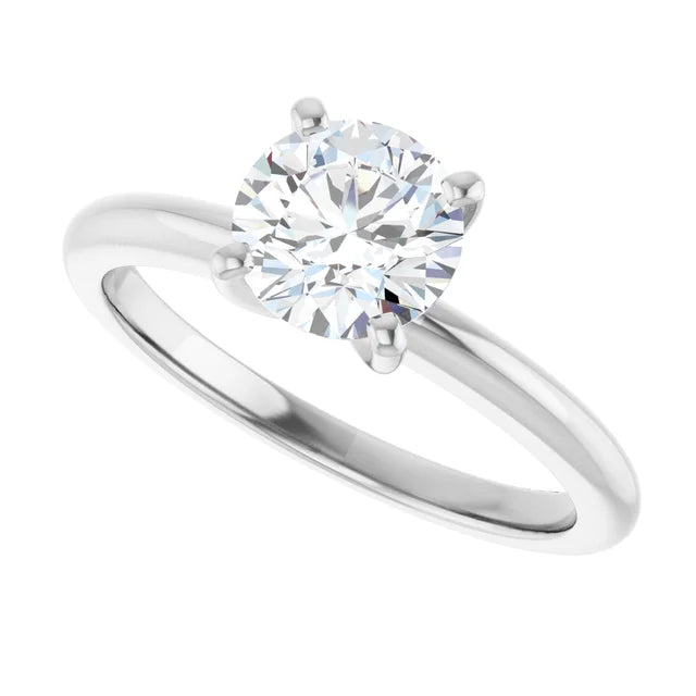 1 CT round solitaire diamond engagement ring on white gold