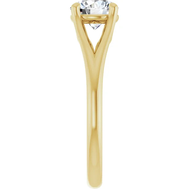 1 CT Split Shank Solitaire Diamond engagement Ring side picture
