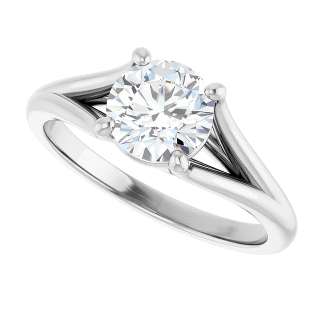 1 CT Split Shank Solitaire Diamond engagement Ring on Platinum
