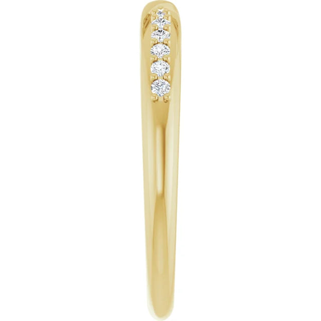 Lab-Grown Diamond Wedding Band yellow picture showing shank