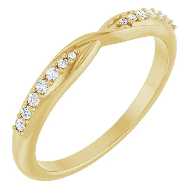 Lab-Grown Diamond Wedding Band 14K Yellow gold sideway picture