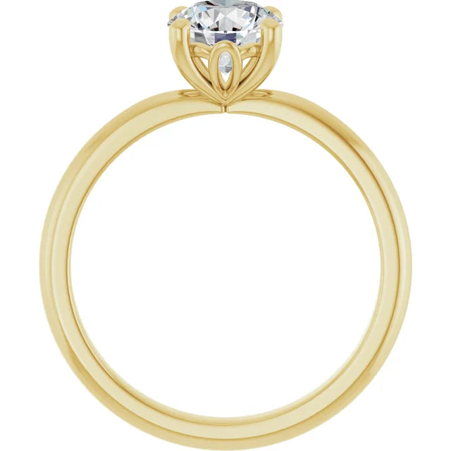 1 Carat Lab Grown Round Diamond Solitaire Engagement Ring