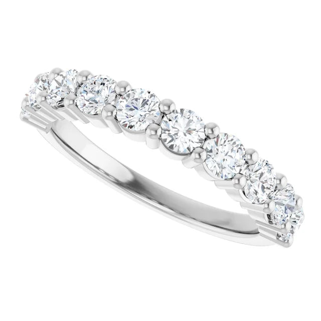 Diamond wedding Band for women 1 CTW white gold sideway picture