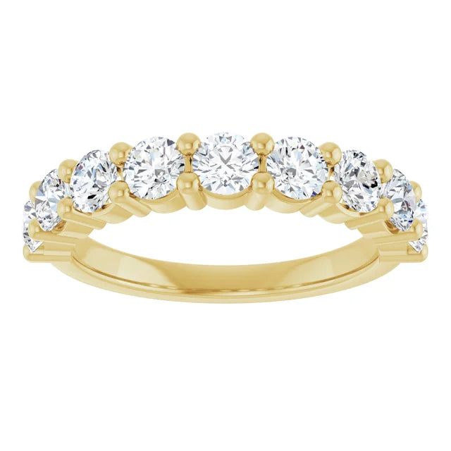 Diamond wedding Band for women 1 CT yellow gold showing stones