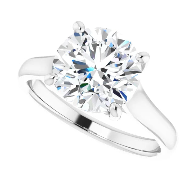 3 CT round solitaire Diamond Engagement Ring on platinum