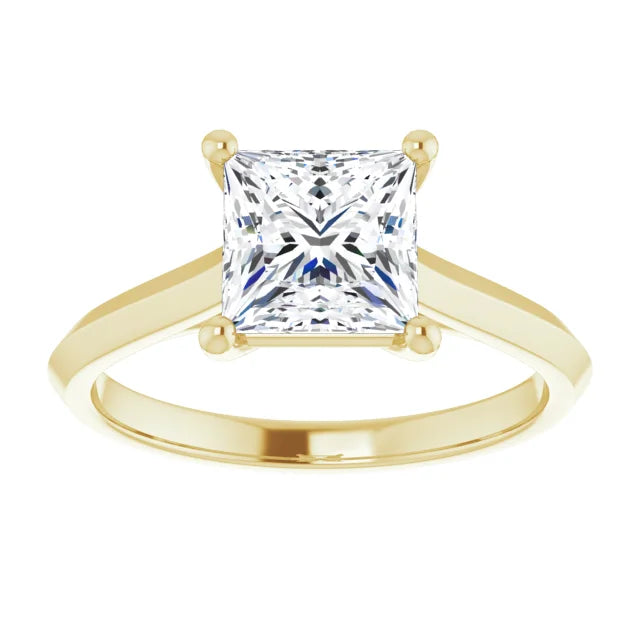 1 1/2 CT Princess Cut Lab Grown Diamond Engagement Ring 