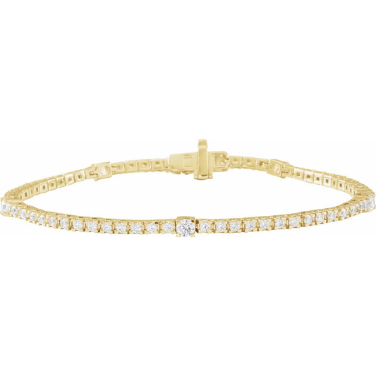 1 3/4 CTW Lab-Grown Diamond Tennis Bracelet Yellow Gold