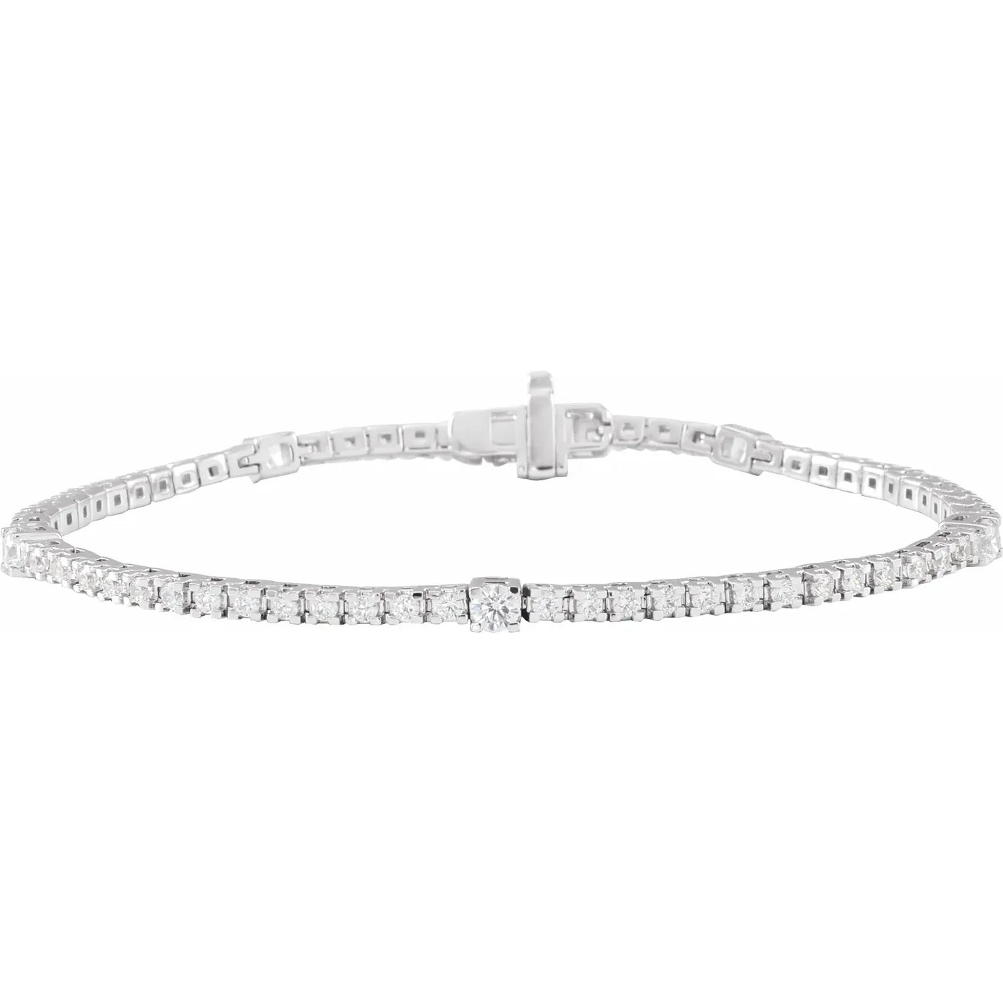 1 3/4 CTW Lab-Grown Diamond Tennis Bracelet White gold