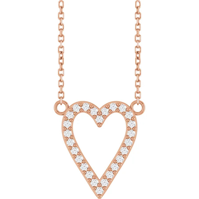 14.7 x 13.6 mm_Natural Diamond Accented Heart Necklace