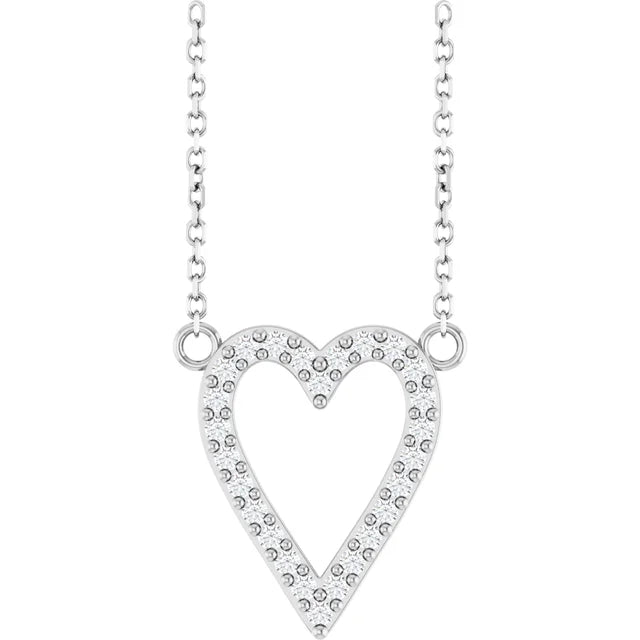 14.7 x 13.6 mm_Natural Diamond Accented Heart Necklace white gold