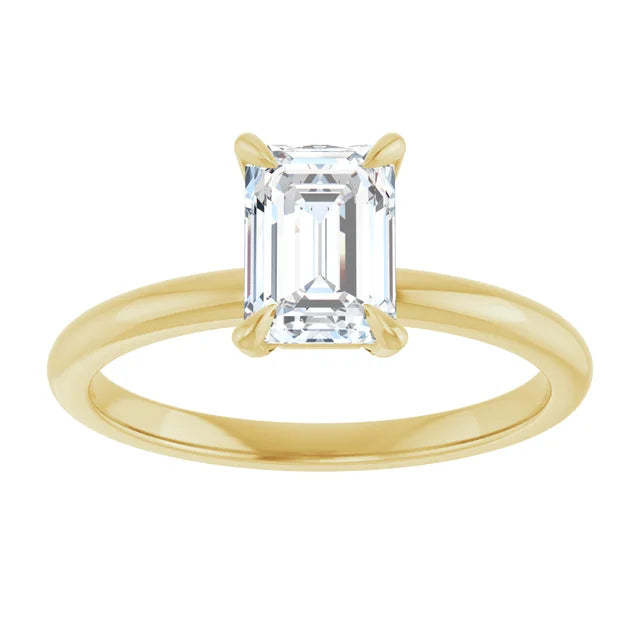 1 CT Emerald Cut Lab Grown Diamond Engagement Ring