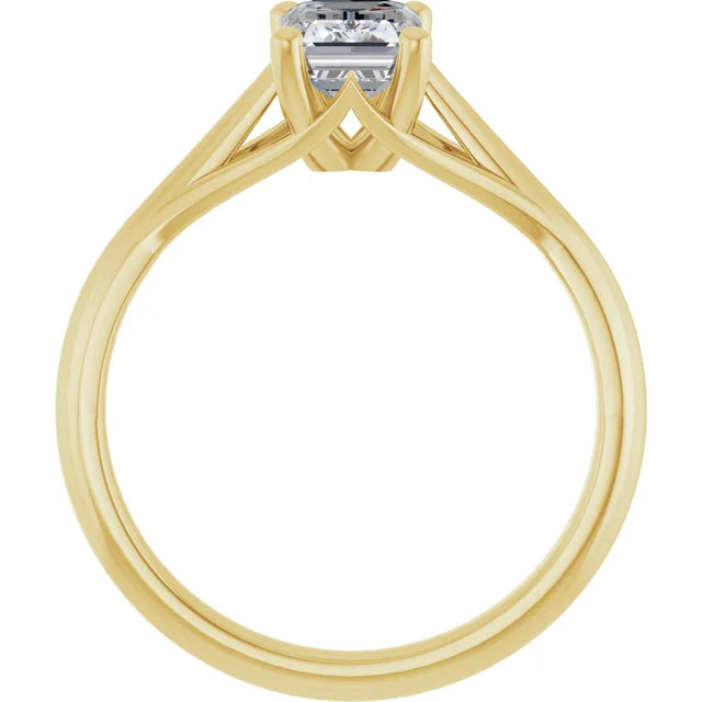 1 CT Emerald cut diamond engagement ring for women on Yellow gold showing under gallery 