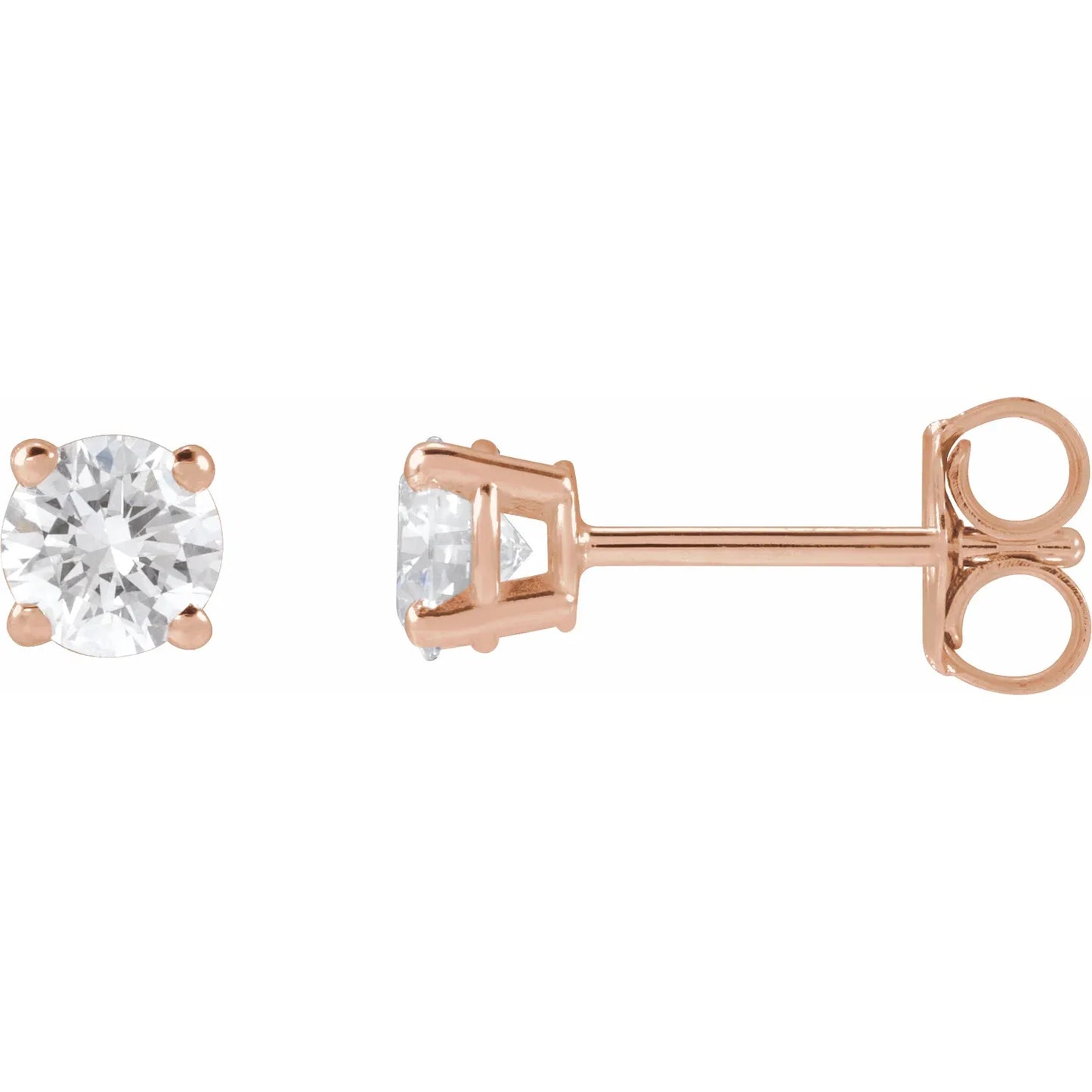 1 CTW Diamond Stud Earrings Rose Gold