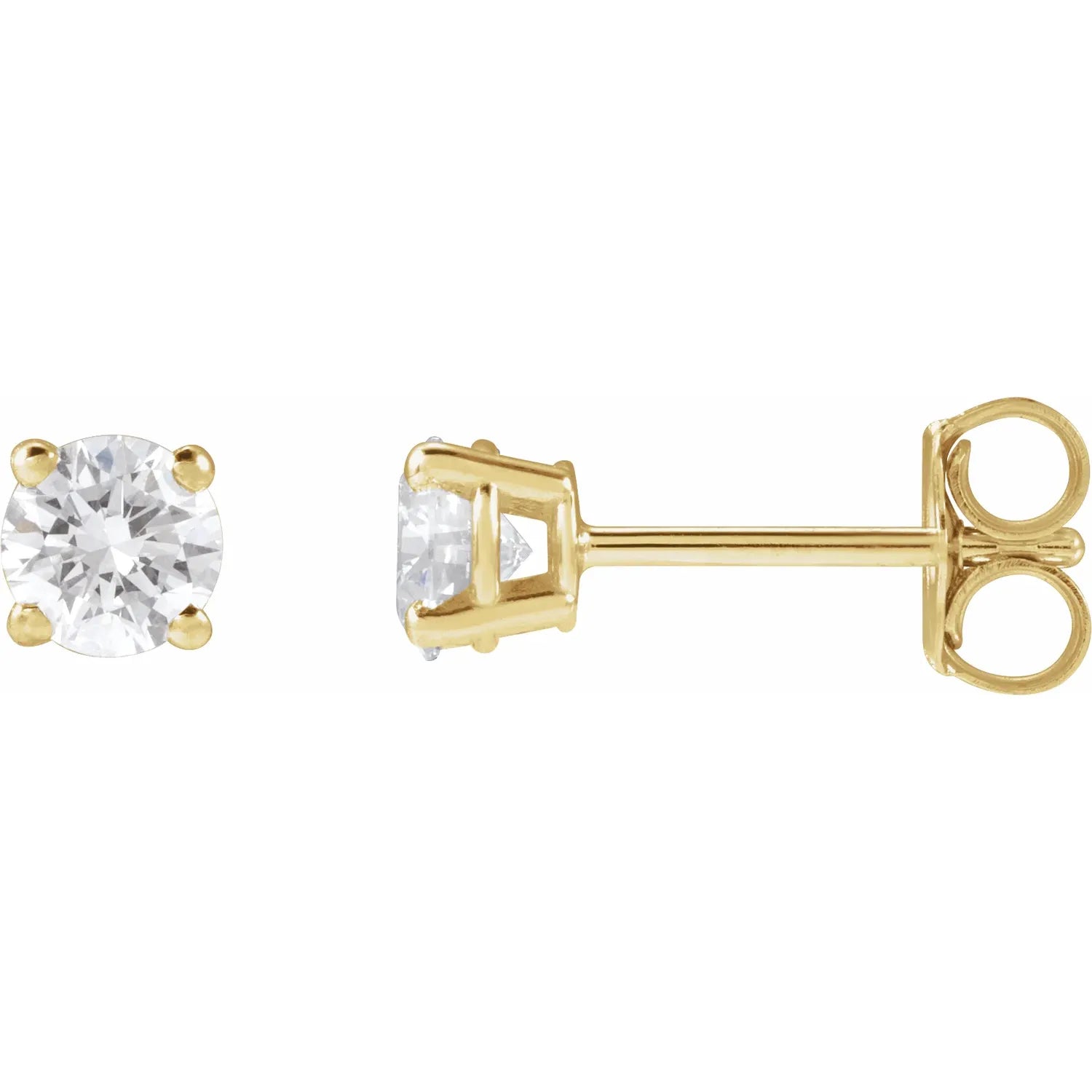 1 CTW Diamond Stud Earrings Yellow Gold