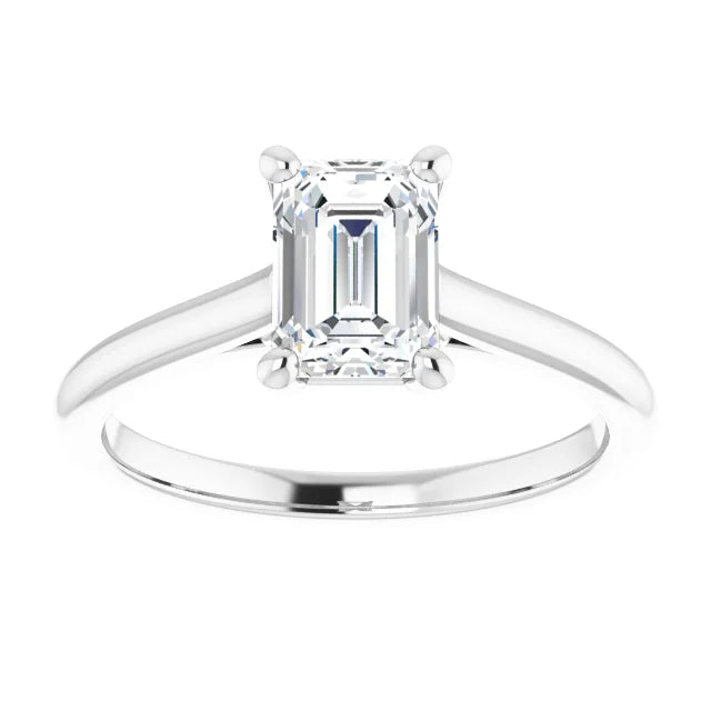 1 CT Emerald Diamond Engagement Ring on white gold 