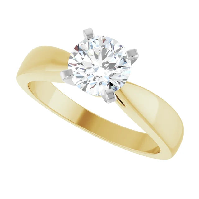 1 CT Yellow & white gold diamond engagement Ring for women 