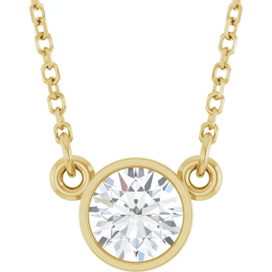 1/2 CT Lab-Grown Diamond Bezel Set Solitaire Necklace 