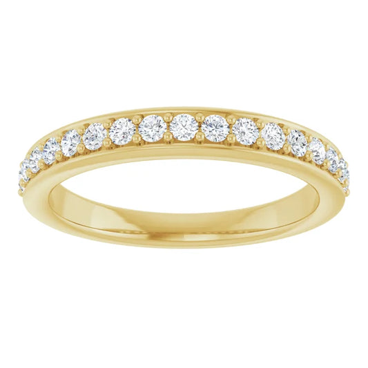 1/3 CTW Diamond wedding band for women on yellow gold