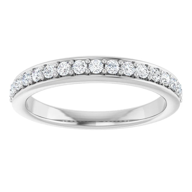 1/3 CTW Diamond wedding band for women on white gold