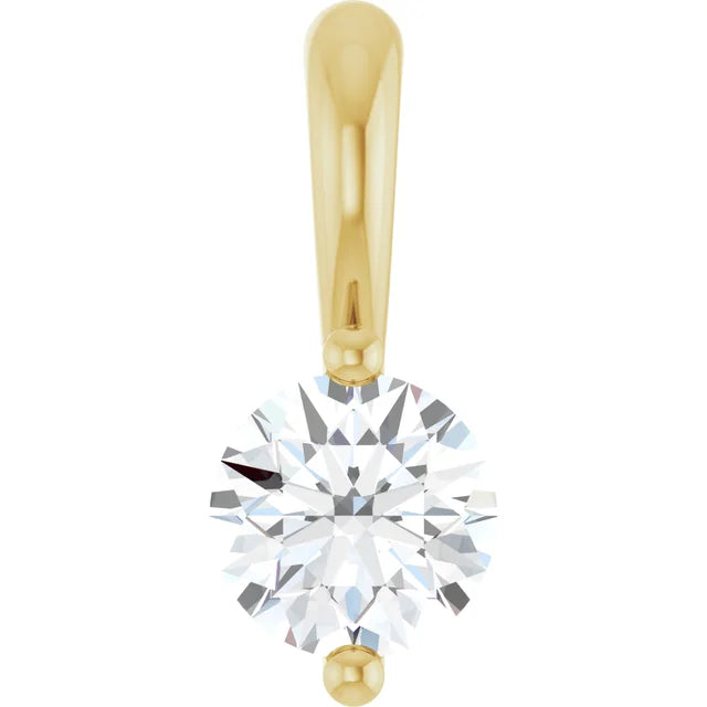 1/4 CT Lab-Grown Diamond Solitaire Pendant on yellow gold