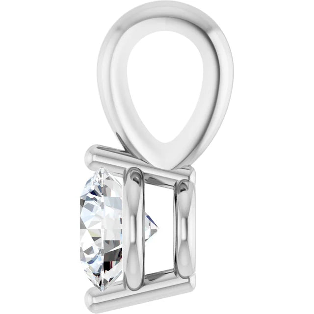 1/4 CT Lab-Grown Diamond Solitaire Pendant on white gold showing setting from the side 