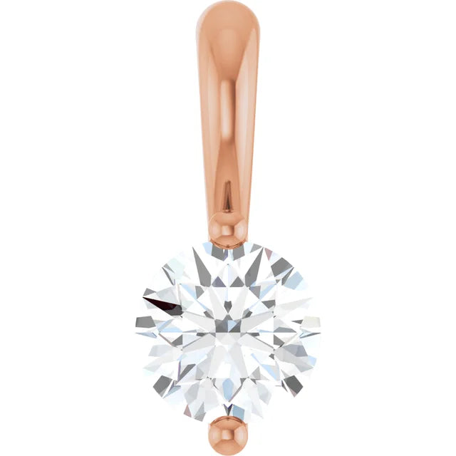 1/4 CT Lab-Grown Diamond Solitaire Pendant on Rose Gold