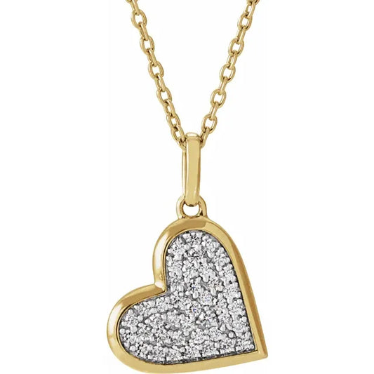 1/4 CTW Natural Diamond Heart Necklace yellow gold