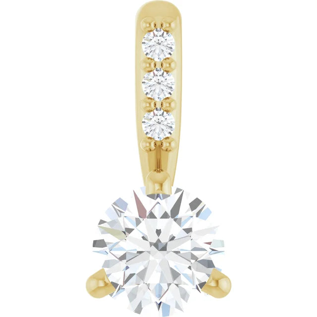 1/4 CTW Natural Diamond Pendant yellow gold