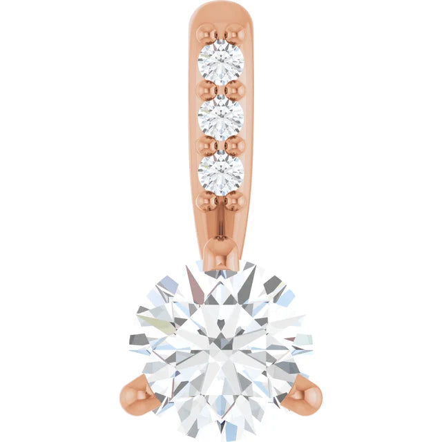 1/4 CTW Natural Diamond Pendant Rose Gold