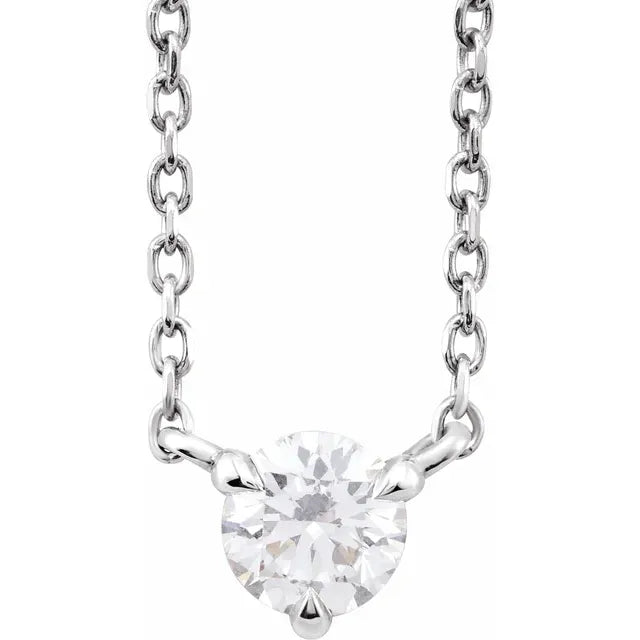 1/5 CTW Natural Diamond Solitaire Necklace on white gold