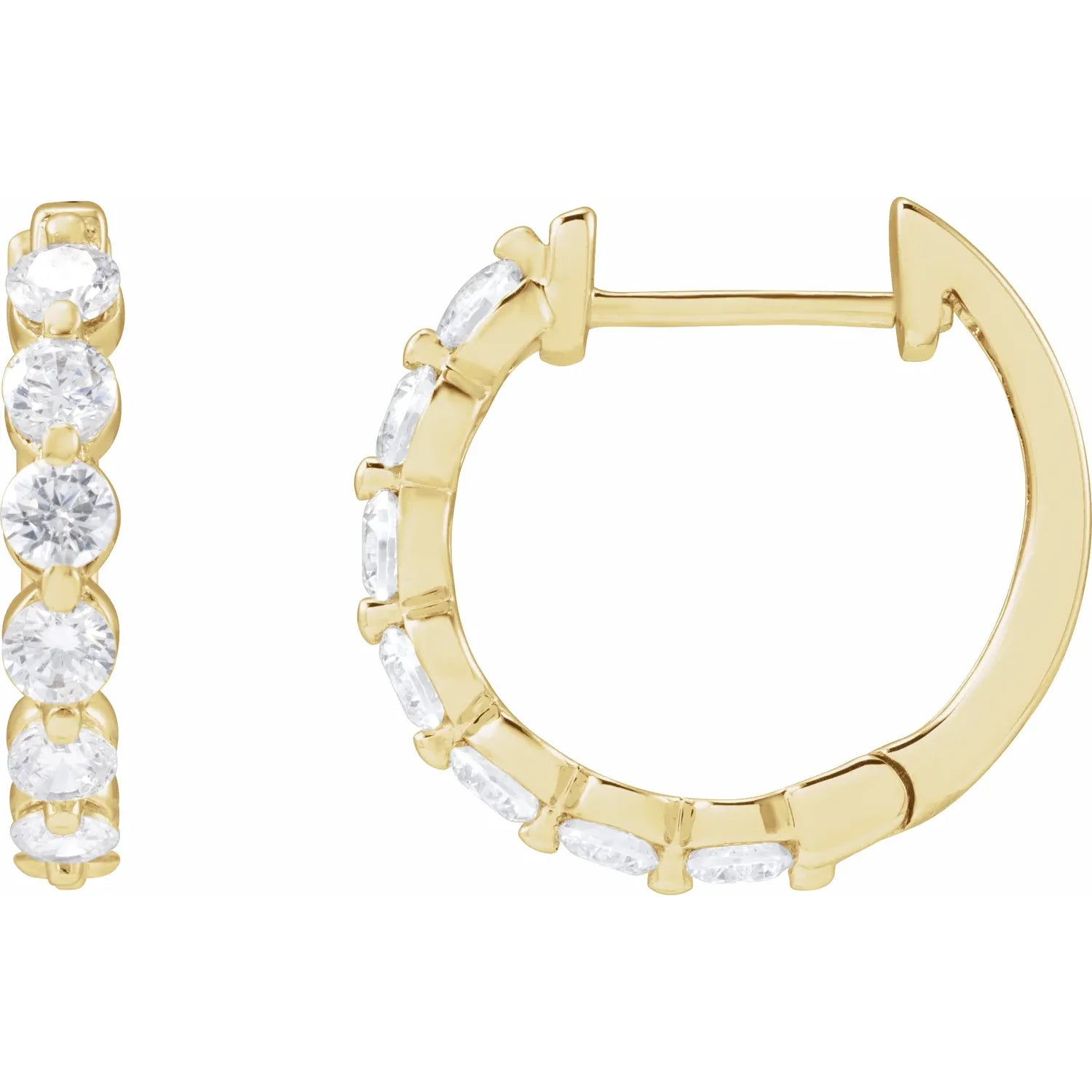 Lab Grown Diamond Hoop Earrings yellow gold