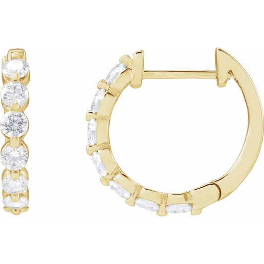 Lab Grown Diamond Hoop Earrings yellow gold