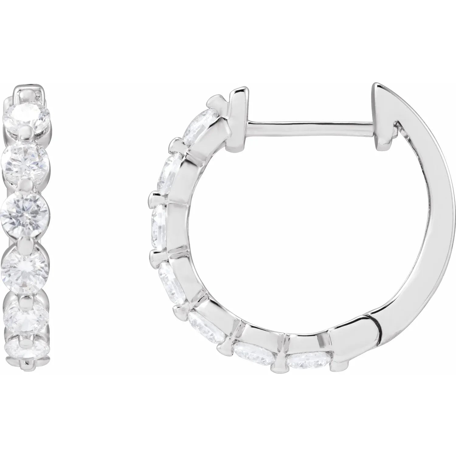 Lab Grown Diamond Hoop Earrings white gold