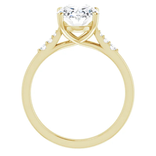 2 Carat Oval Engagement Ring on Yellow Gold  showing under gallery 