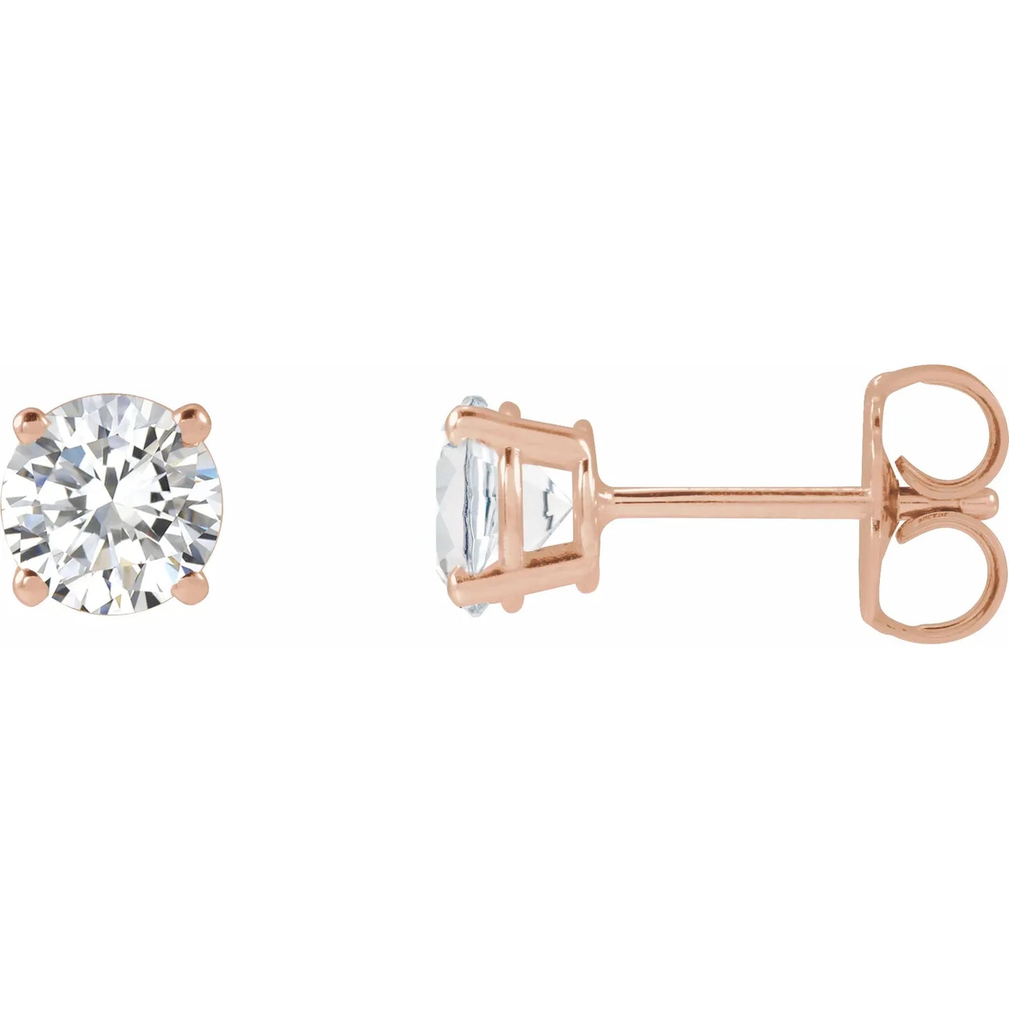 2 CTW Diamond Stud Earrings Rose Gold