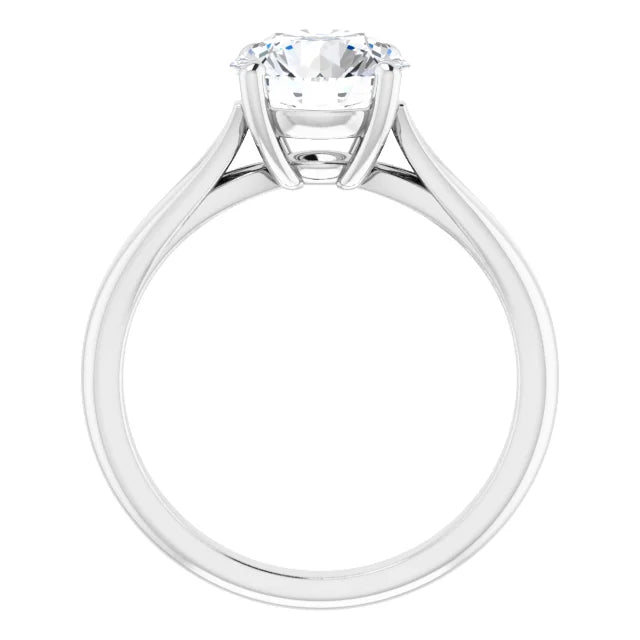 2 CT Split Shank round Lab Grown diamond engagement ring on white gold showing under gallery 