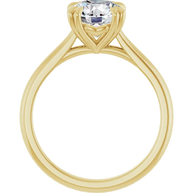 2 CTW 8 Prongs Lab Grown Diamond engagement Ring Yellow Gold Standing picture 