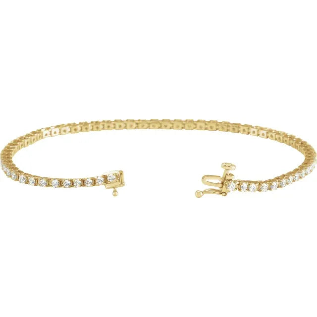 2 CTW Lab Grown Diamond Tennis Bracelet Yellow Gold open Clasp3 CTW Lab Grown Diamond Tennis Bracelet Yellow Gold